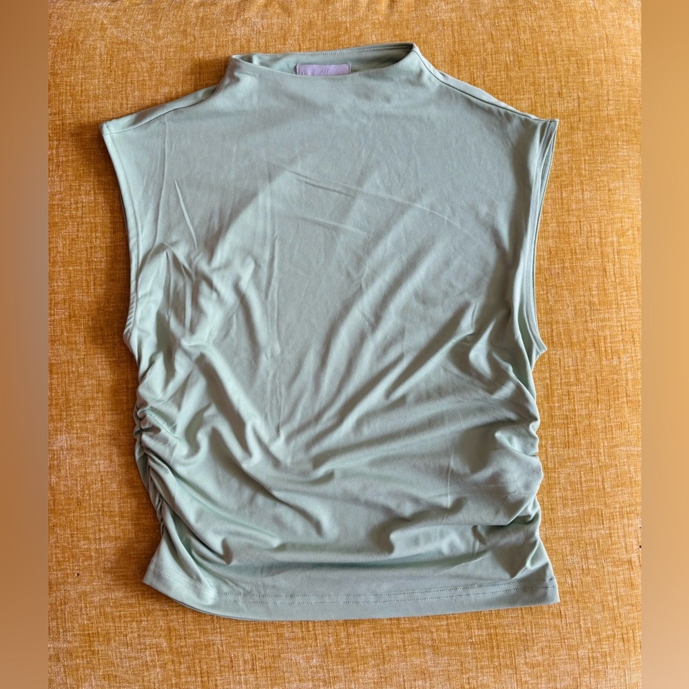 H&M Green Ruched Sleeveless Muscle Tee